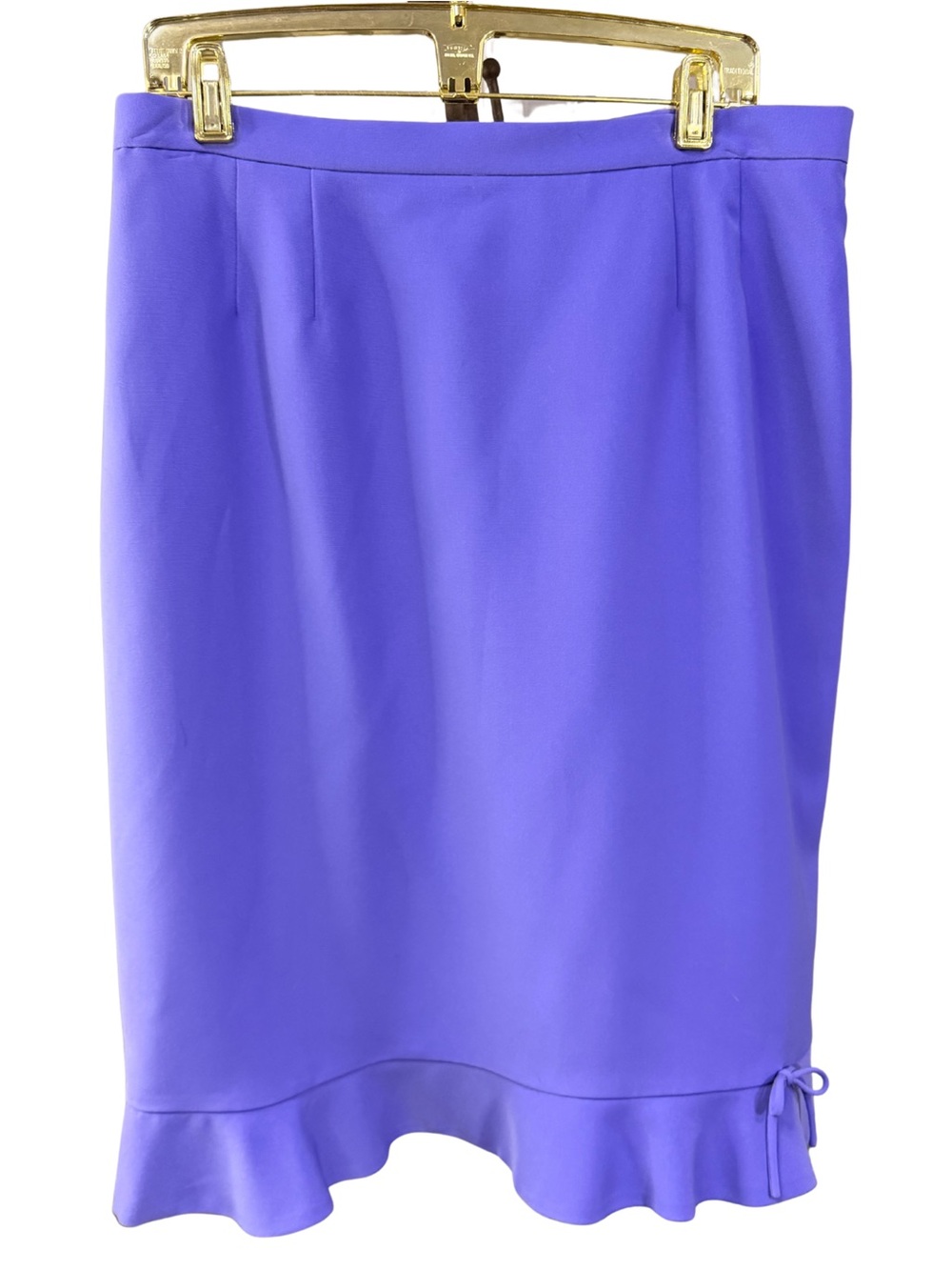 Le Suit Violet Ruffle-Hem Pencil Skirt